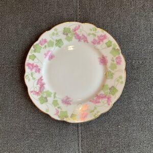 EUC L Bernardaud & Co Limoges Floral & Vine Hand-Painted Porcelain Plate